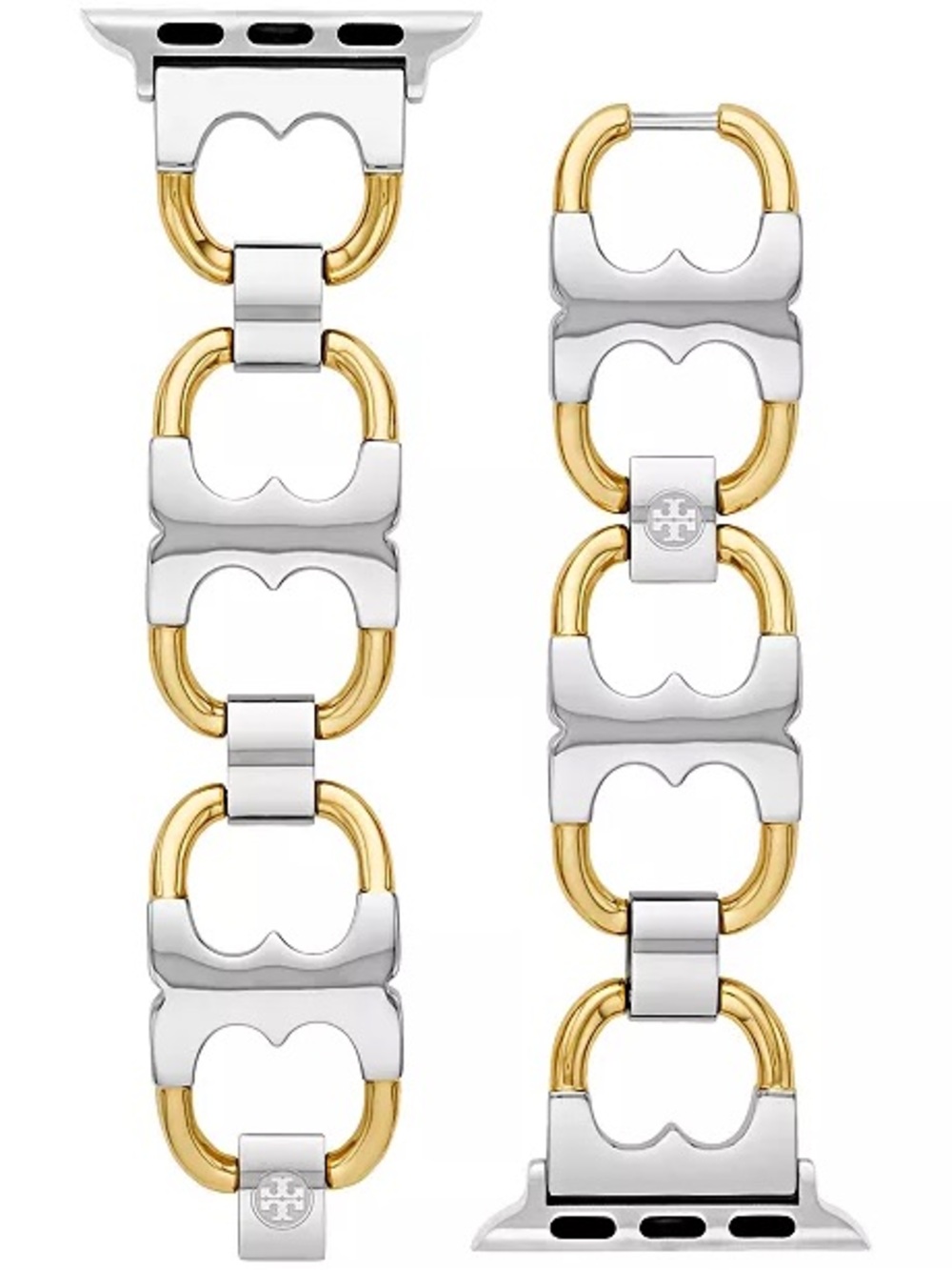 Tory Burch Two-Tone Stainless Steel Double-T Link Apple Watch Bracelet
